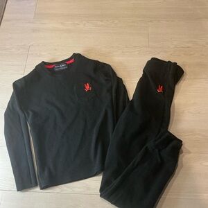 Psycho Bunny kids Long Sleeve and Pants Set with Red Logo